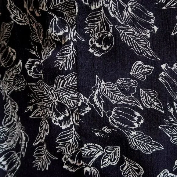 Amuse Society Black & White Floral Asymmetric Cold Shoulder Maxi Dress Large L - Picture 6 of 14